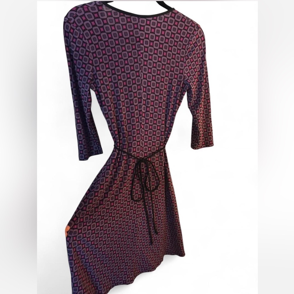 Geometric Patterned Wrap Dress - image 2